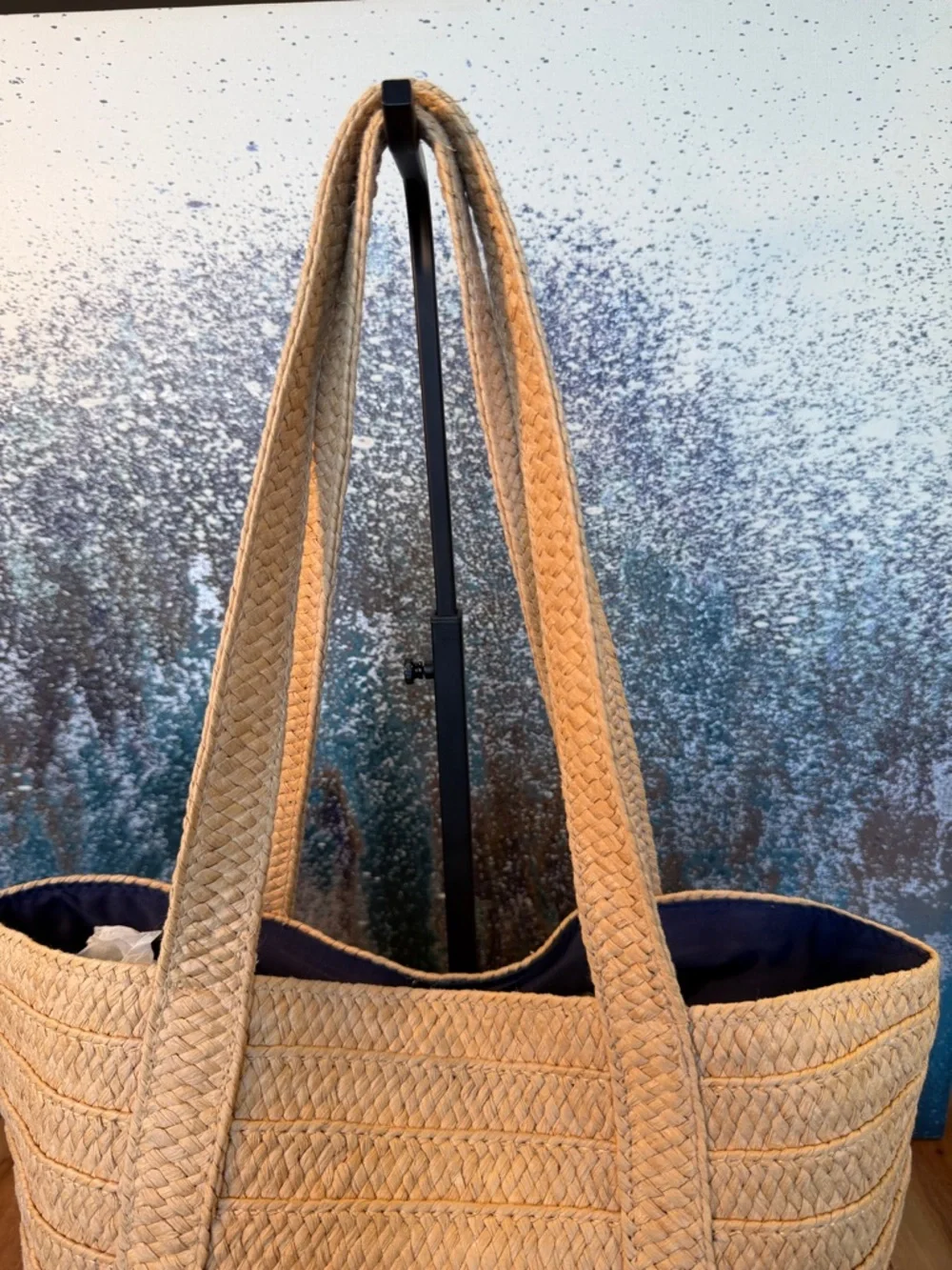 Draper James Coastal Chic Everyday Woven Straw Tote Natural (VGUC) - Picture 9 of 17